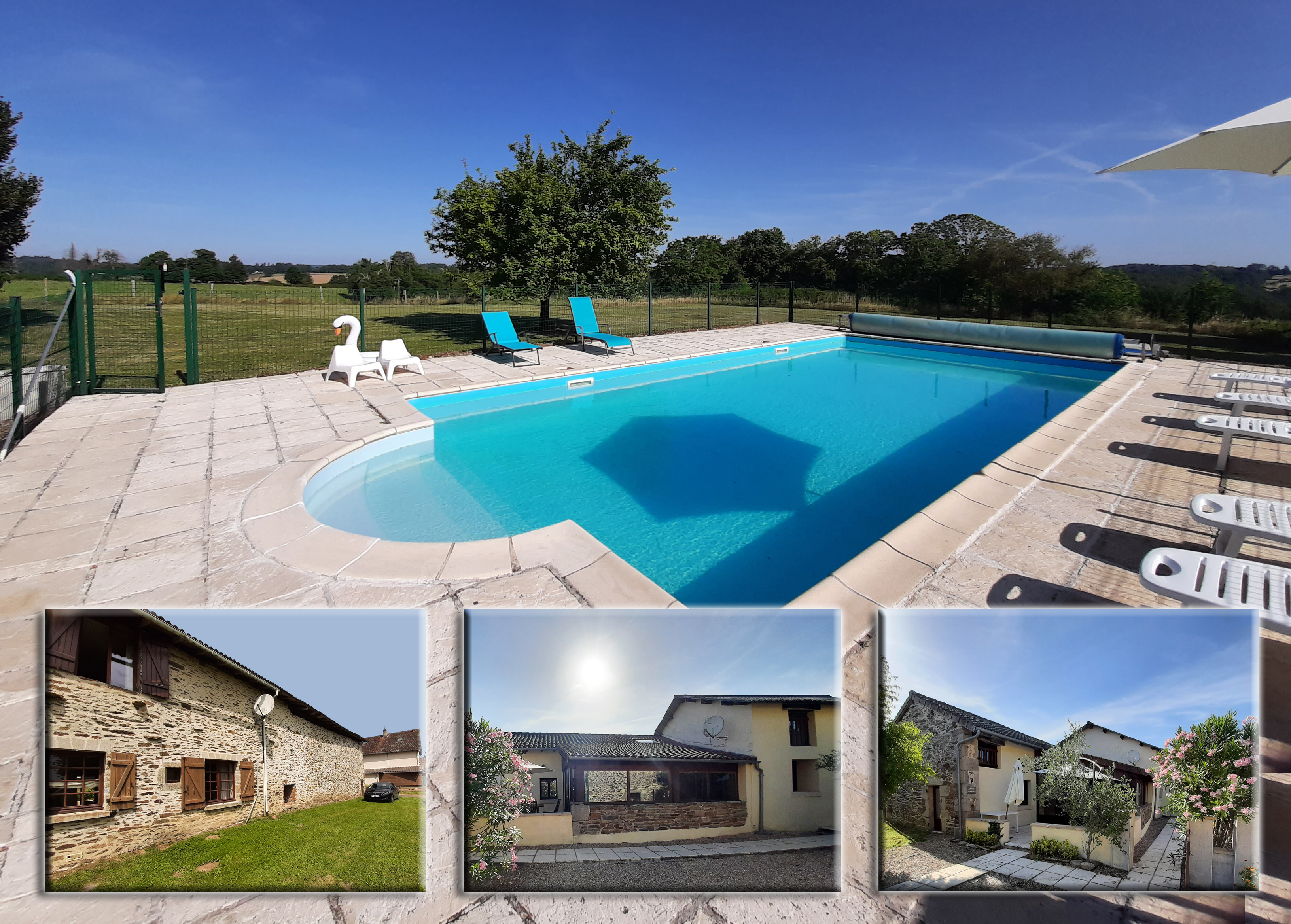 Hamlet property - Large Family House + Two Gites, Barn & Swimming Pool à Saint-Saud-Lacoussière