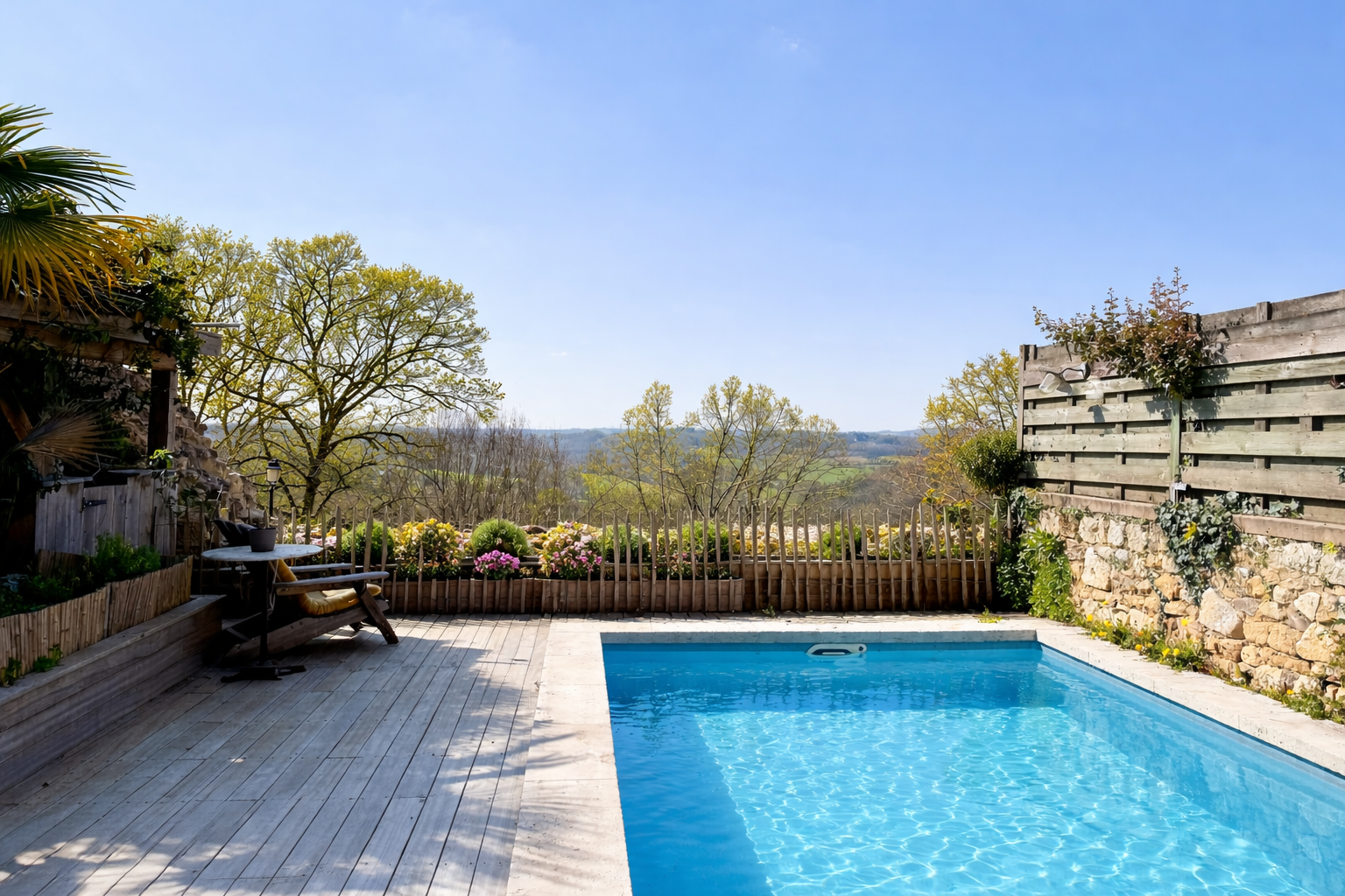 Turnkey Character Home – 4 En-Suite Bedrooms: Stone, Panoramic Views & Pool! à Domme